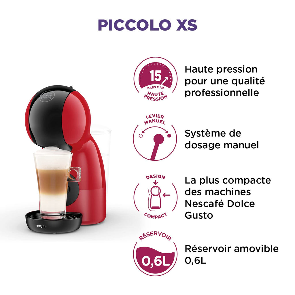 Machine à café capsules, Pression 15 Bars, Cafetière Dosettes Rouge et Noir - Premium Quality