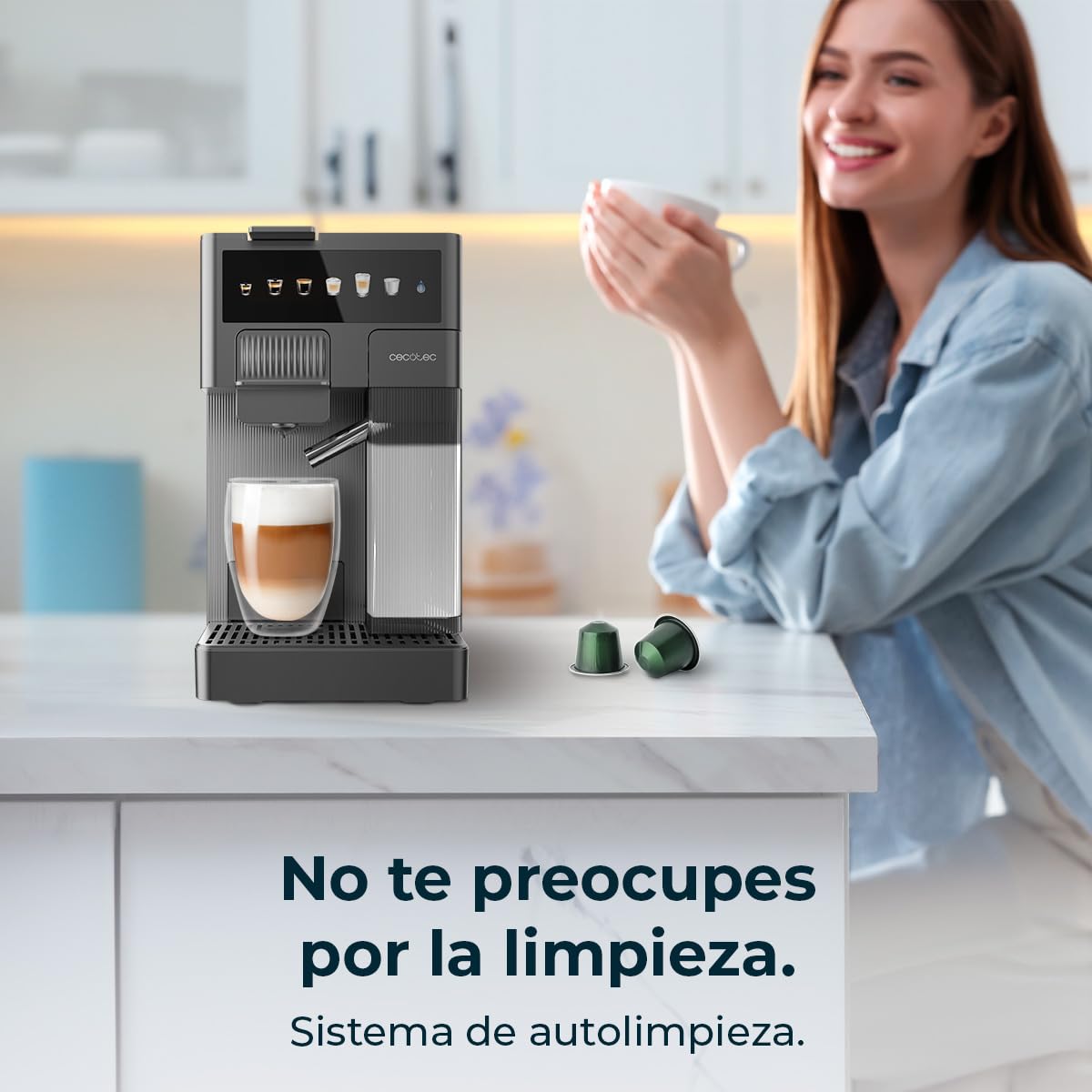 Machine a Café FreeStyle Latte. Cafetière à Capsules avec Réservoir à Lait 400 ml - Premium Quality
