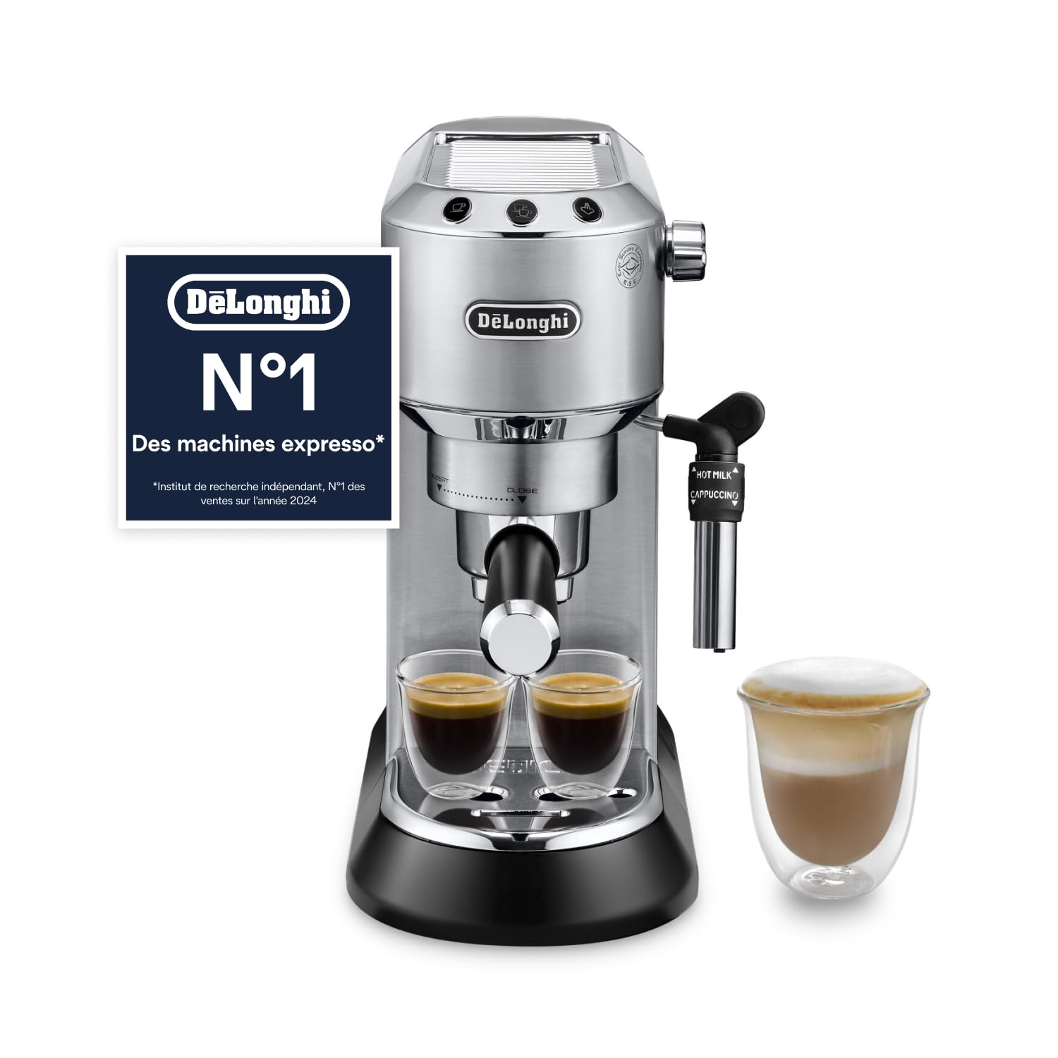 Machine à Expresso avec Buse à Mousse de Lait Professionnelle, Réservoir de 1 L, Boîtier en Métal - Premium Quality