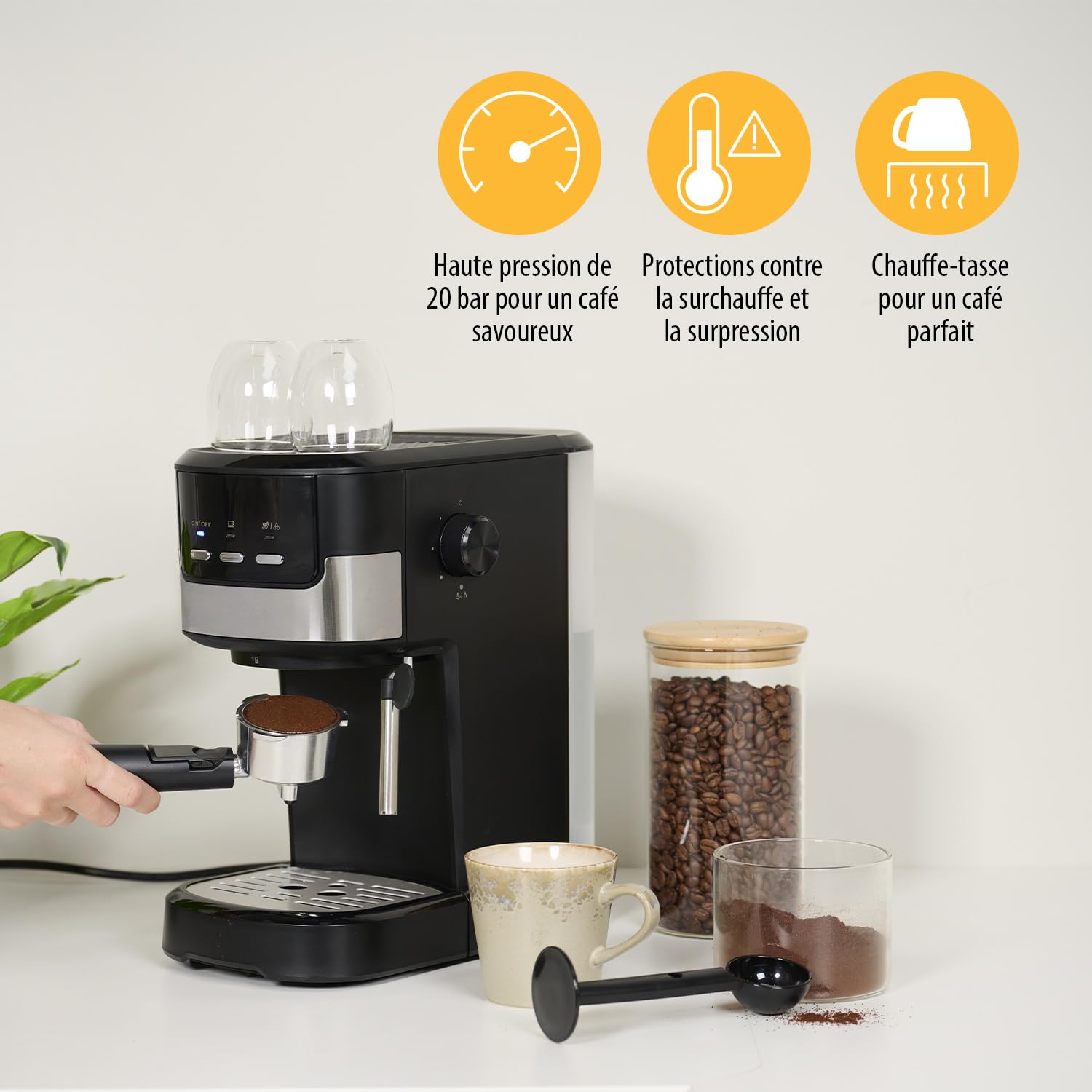 Machine à Espresso 2 tasses à la fois | 20 bars | 1100 W - Premium Quality