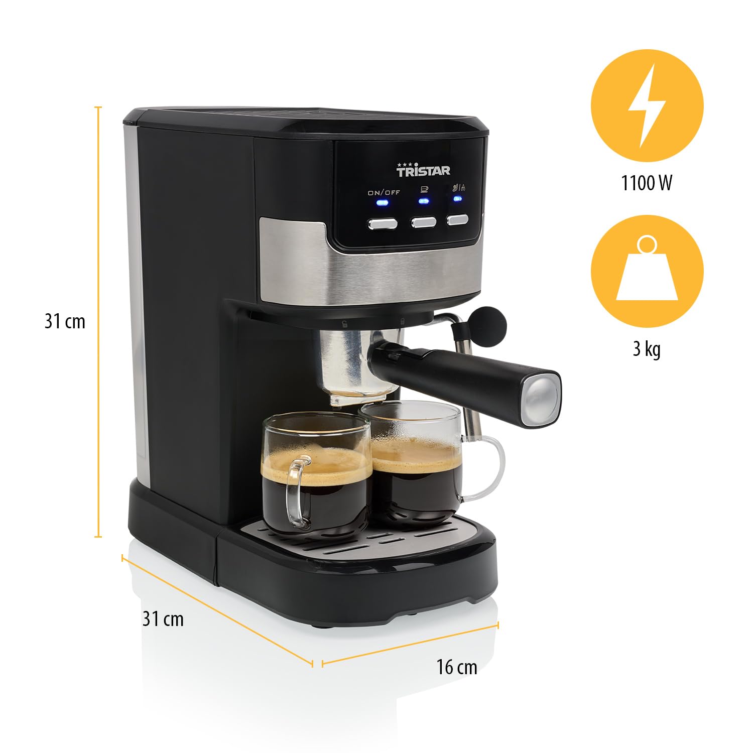 Machine à Espresso 2 tasses à la fois | 20 bars | 1100 W - Premium Quality