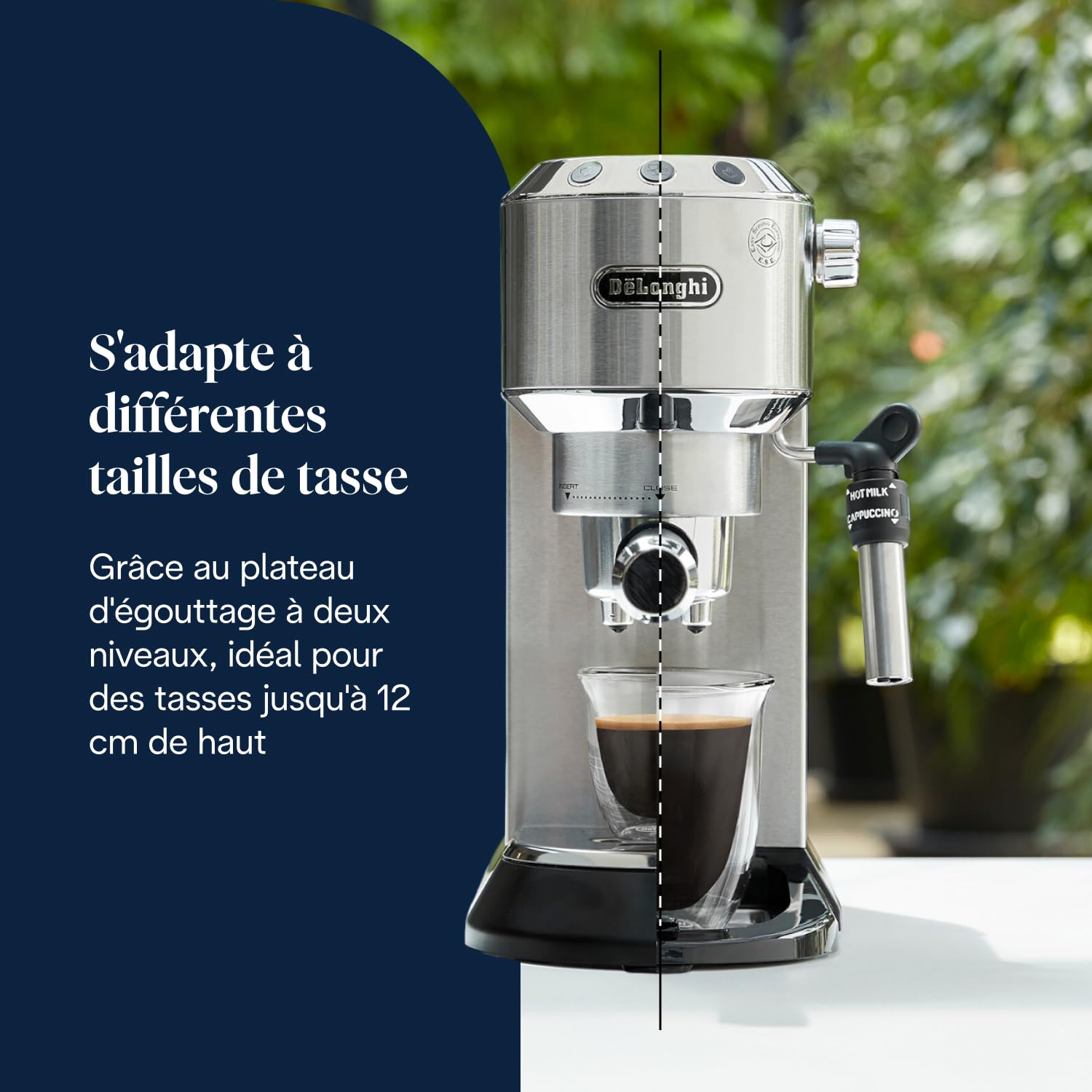 Machine à Expresso avec Buse à Mousse de Lait Professionnelle, Réservoir de 1 L, Boîtier en Métal - Premium Quality