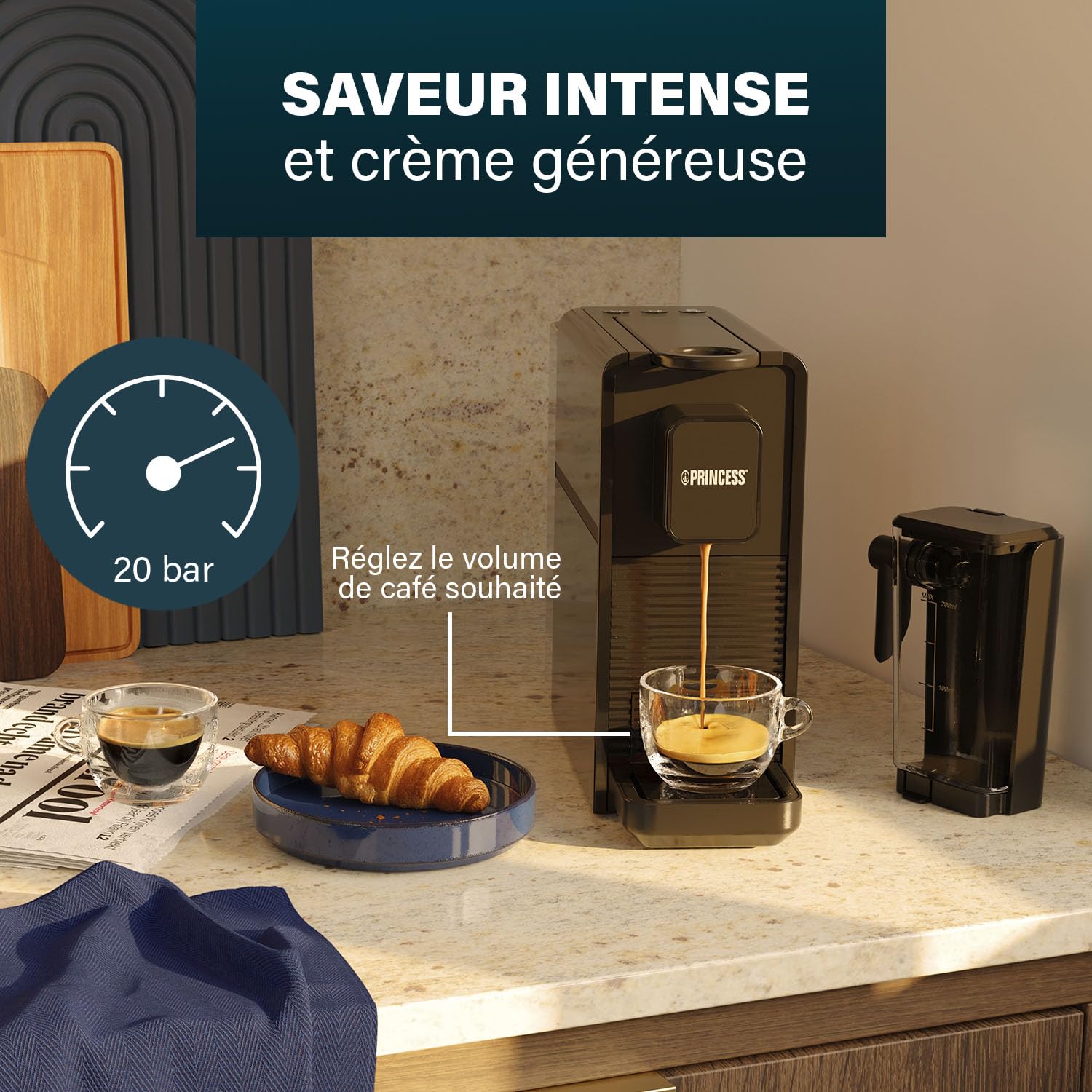 Machine à Café à Capsules and Latte Pro, Lait Automatique, 20 Bars - Premium Quality