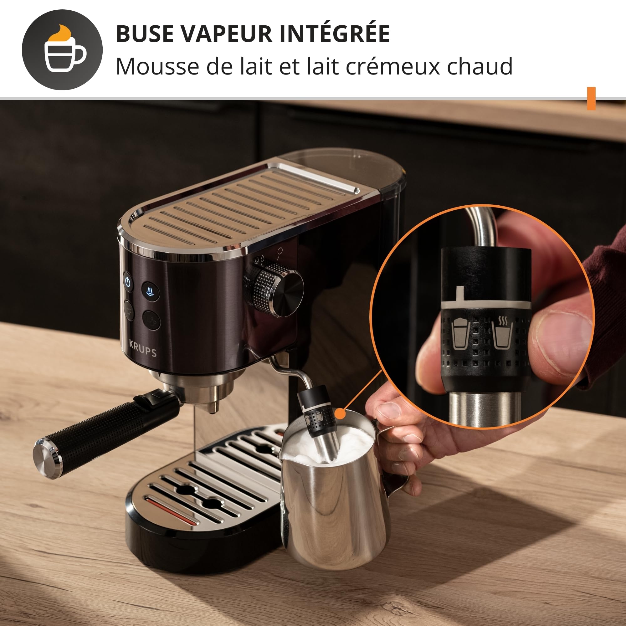 Virtuoso+, Machine expresso manuelle, Café à pompe, Noir - Premium Quality